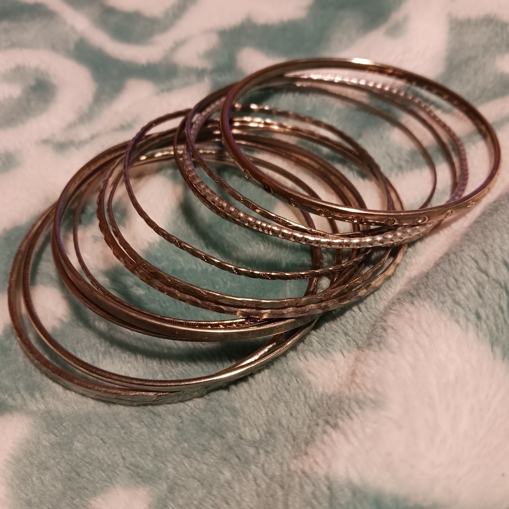 Silver toned bangles - Picture 2 of 3